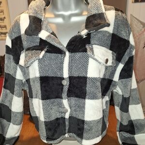 Plaid Black and White Women's Jacket